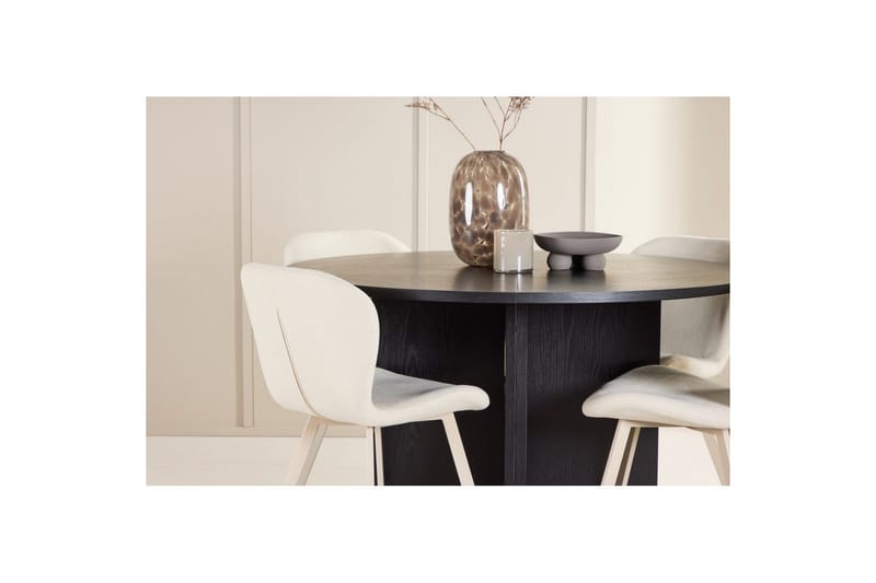 Spisegruppe Strada Rundt 120/170 cm Svart med Lilja Stoler 4 stk - 4 stk - Møbler - Bord - Spisegruppe