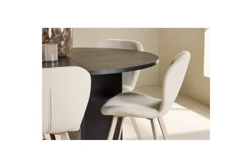 Spisegruppe Strada Rundt 120/170 cm Svart med Lilja Stoler 6 stk - 6 stk - Møbler - Bord - Spisegruppe