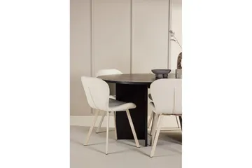 Spisegruppe Strada Rundt 120/170 cm Svart med Lilja Stoler 6 stk - 6 stk - Møbler - Bord - Spisegruppe