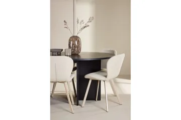 Spisegruppe Strada Rundt 120/170 cm Svart med Lilja Stoler 6 stk - 6 stk - Møbler - Bord - Spisegruppe