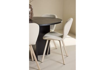 Spisegruppe Strada Rundt 120/170 cm Svart med Lilja Stoler 6 stk - 6 stk - Møbler - Bord - Spisegruppe