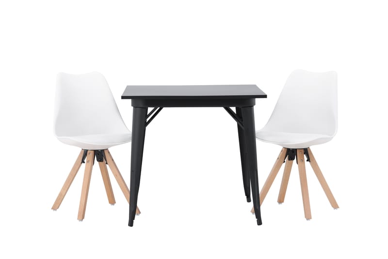 Spisegruppe Tudera 80 cm Rektangulær med 2 Zeno Stoler - Svart - Møbler - Bord - Spisegruppe