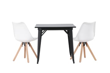 Spisegruppe Tudera 80 cm Rektangulær med 2 Zeno Stoler - Svart - Møbler - Bord - Spisegruppe