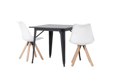 Spisegruppe Tudera 80 cm Rektangulær med 2 Zeno Stoler - Svart - Møbler - Bord - Spisegruppe