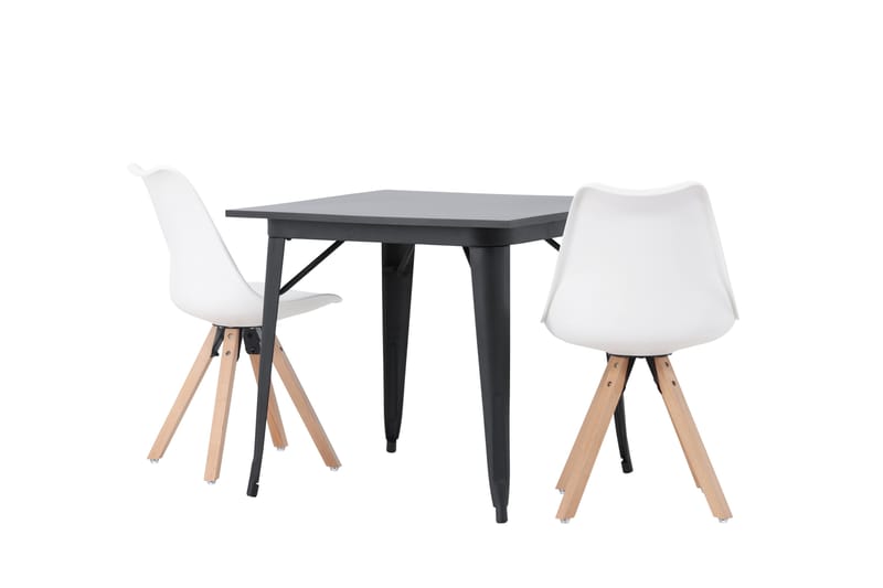 Spisegruppe Tudera 80 cm Rektangulær med 2 Zeno Stoler - Svart - Møbler - Bord - Spisegruppe
