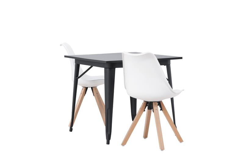 Spisegruppe Tudera 80 cm Rektangulær med 2 Zeno Stoler - Svart - Møbler - Bord - Spisegruppe