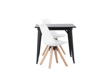 Spisegruppe Tudera 80 cm Rektangulær med 2 Zeno Stoler - Svart - Møbler - Bord - Spisegruppe