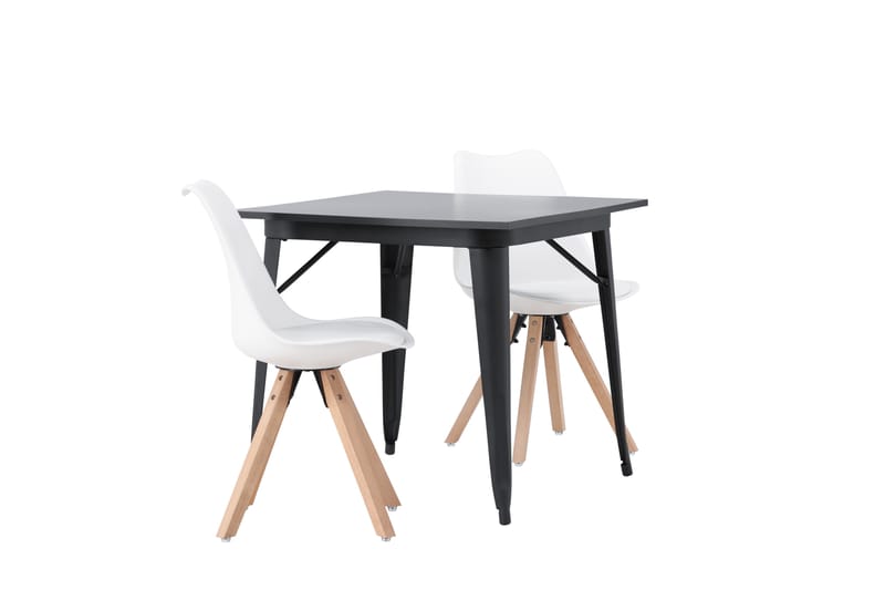 Spisegruppe Tudera 80 cm Rektangulær med 2 Zeno Stoler - Svart - Møbler - Bord - Spisegruppe