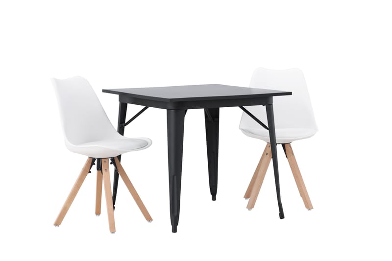 Spisegruppe Tudera 80 cm Rektangulær med 2 Zeno Stoler - Svart - Møbler - Bord - Spisegruppe