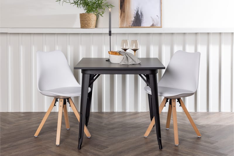 Spisegruppe Tudera 80 cm Rektangulær med 2 Zeno Stoler - Svart - Møbler - Bord - Spisegruppe