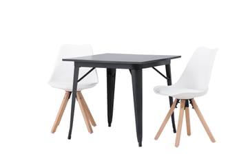 Spisegruppe Tudera 80 cm Rektangulær med 2 Zeno Stoler - Svart - Møbler - Bord - Spisegruppe