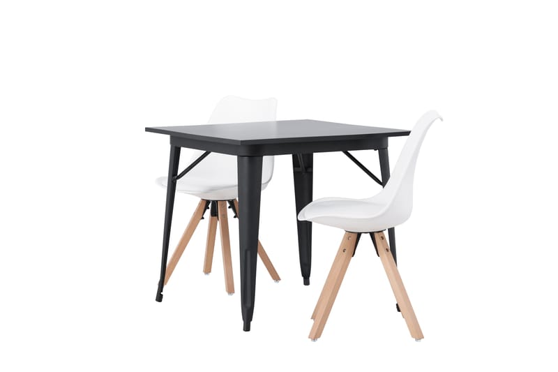 Spisegruppe Tudera 80 cm Rektangulær med 2 Zeno Stoler - Svart - Møbler - Bord - Spisegruppe
