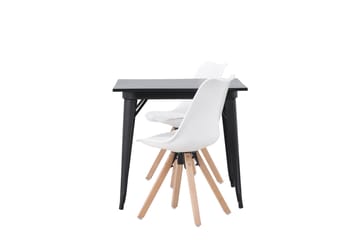 Spisegruppe Tudera 80 cm Rektangulær med 2 Zeno Stoler - Svart - Møbler - Bord - Spisegruppe