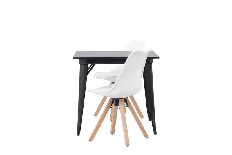 Spisegruppe Tudera 80 cm Rektangulær med 2 Zeno Stoler - Svart - Møbler - Bord - Spisegruppe