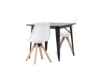 Spisegruppe Tudera 80 cm Rektangulær med 2 Zeno Stoler - Svart - Møbler - Bord - Spisegruppe