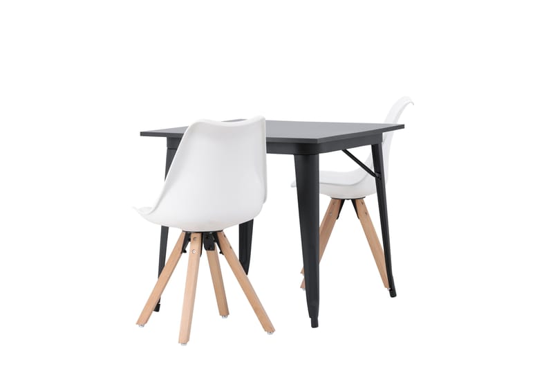 Spisegruppe Tudera 80 cm Rektangulær med 2 Zeno Stoler - Svart - Møbler - Bord - Spisegruppe