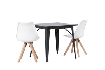 Spisegruppe Tudera 80 cm Rektangulær med 2 Zeno Stoler - Svart - Møbler - Bord - Spisegruppe