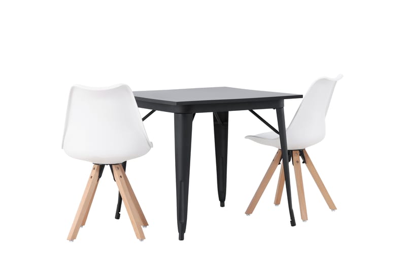 Spisegruppe Tudera 80 cm Rektangulær med 2 Zeno Stoler - Svart - Møbler - Bord - Spisegruppe