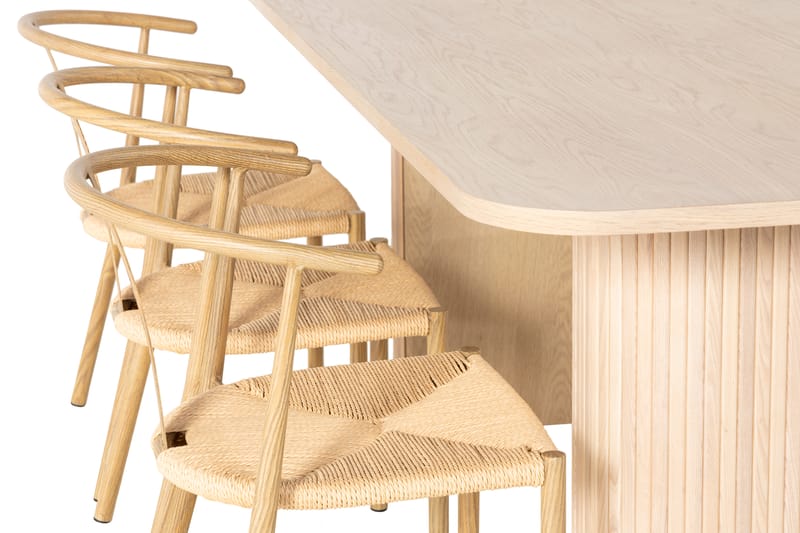 Spisegruppe Uppveda 200 cm inkl. 6 Tarina stoler - Hvit/Brun - Spisegruppe