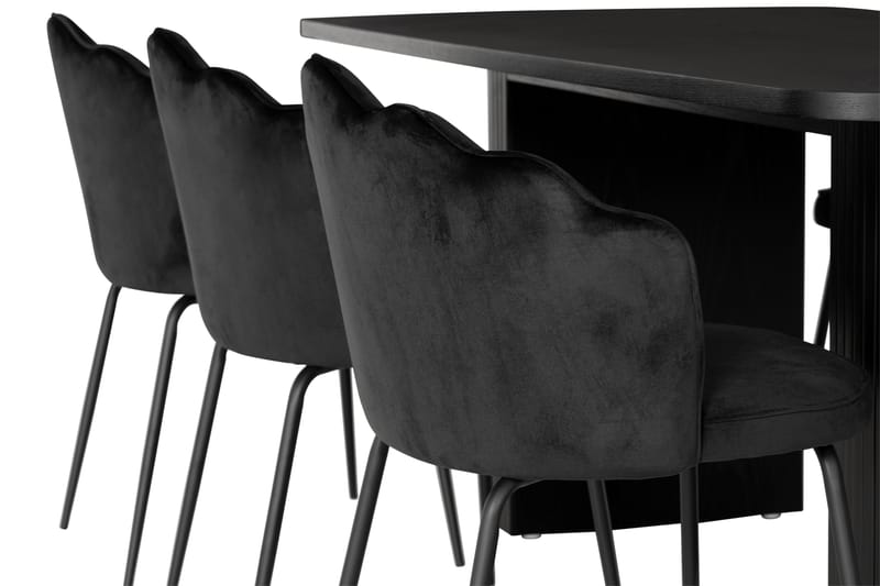 Spisegruppe Uppveda 200 cm inkl. 6 Viberud stoler - Svart - Spisegruppe