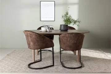 Spisegruppe Venture Home Andy spisegruppe 180 cm oval med 4 Evening-stoler Svart/Brun - Møbler - Bord - Spisegruppe