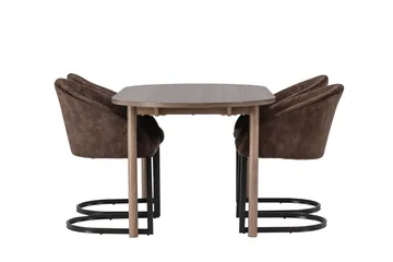 Spisegruppe Venture Home Andy spisegruppe 180 cm oval med 4 Evening-stoler Svart/Brun - Møbler - Bord - Spisegruppe