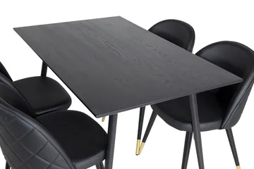 Spisegruppe Venture Home Balisa spisegruppe 120 cm rund med 4 Sedavi-stoler Svart/GULL - Møbler - Bord - Spisegruppe