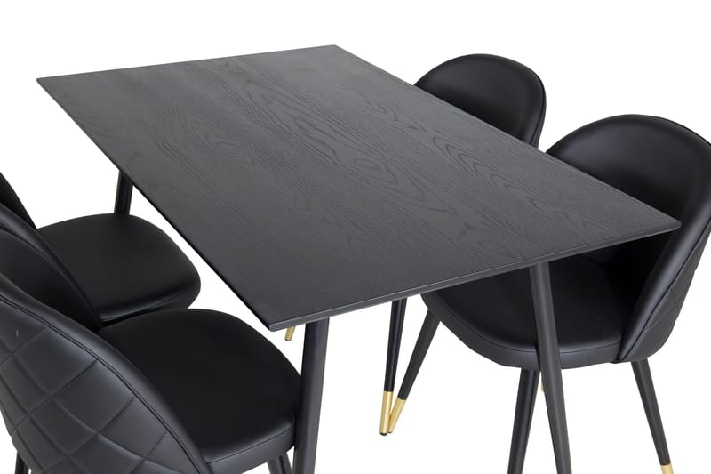 Spisegruppe Venture Home Balisa spisegruppe 120 cm rund med 4 Sedavi-stoler Svart/GULL - Møbler - Bord - Spisegruppe