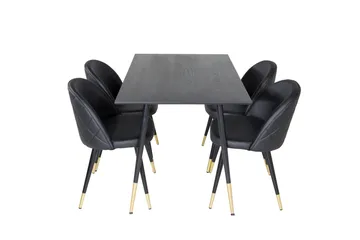 Spisegruppe Venture Home Balisa spisegruppe 120 cm rund med 4 Sedavi-stoler Svart/GULL - Møbler - Bord - Spisegruppe