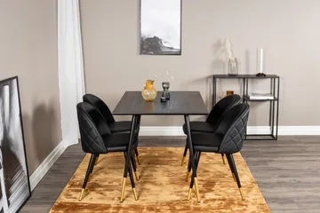 Spisegruppe Venture Home Balisa spisegruppe 120 cm rund med 4 Sedavi-stoler Svart/GULL - Møbler - Bord - Spisegruppe
