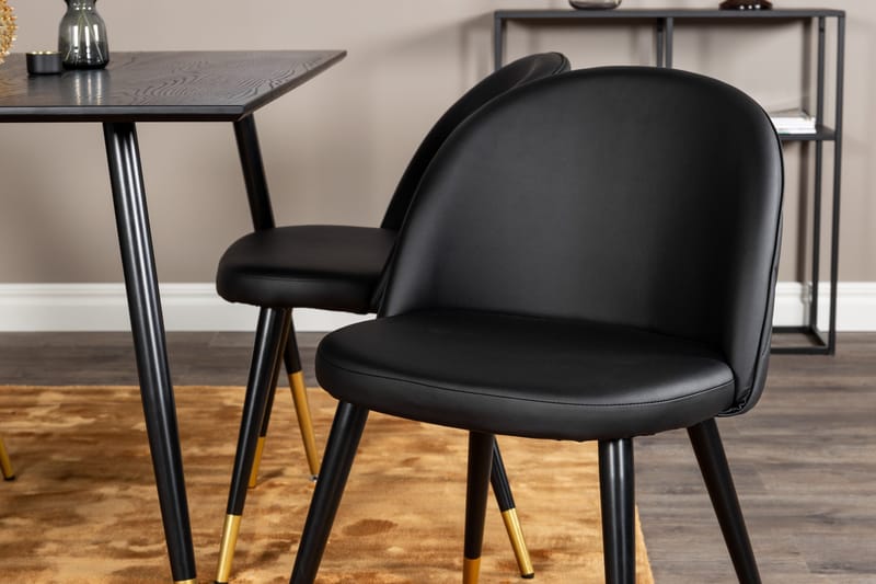 Spisegruppe Venture Home Balisa spisegruppe 120 cm rund med 4 Sedavi-stoler Svart/GULL - Møbler - Bord - Spisegruppe