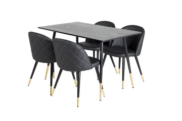 Spisegruppe Venture Home Balisa spisegruppe 120 cm rund med 4 Sedavi-stoler Svart/GULL - Møbler - Bord - Spisegruppe