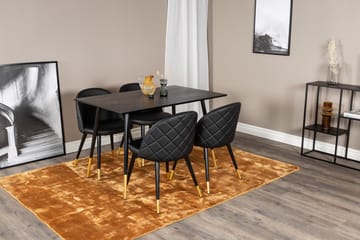 Spisegruppe Venture Home Balisa spisegruppe 120 cm rund med 4 Sedavi-stoler Svart/GULL - Møbler - Bord - Spisegruppe