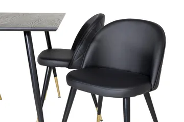 Spisegruppe Venture Home Balisa spisegruppe 120 cm rund med 4 Sedavi-stoler Svart/GULL - Møbler - Bord - Spisegruppe