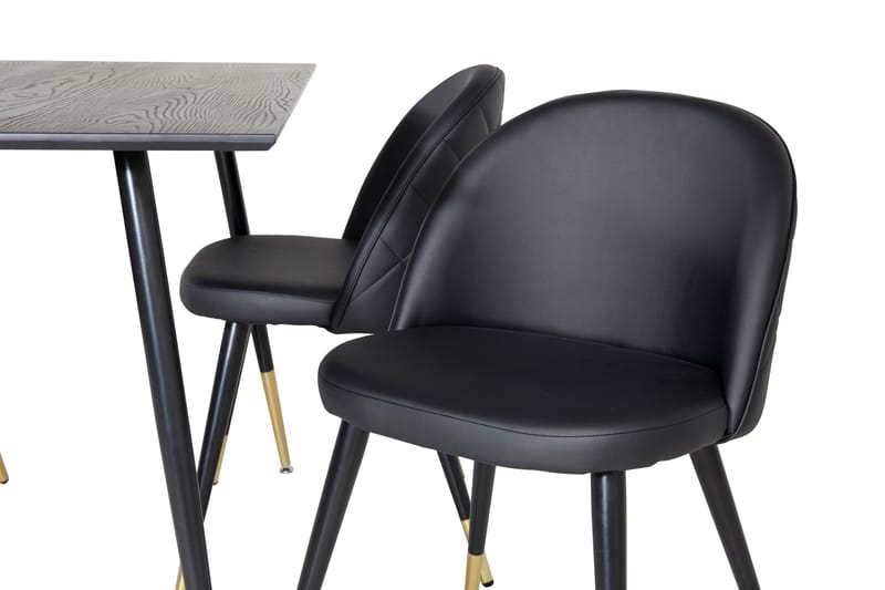 Spisegruppe Venture Home Balisa spisegruppe 120 cm rund med 4 Sedavi-stoler Svart/GULL - Møbler - Bord - Spisegruppe