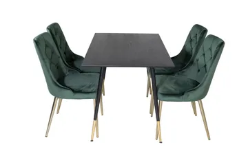 Spisegruppe Venture Home Balisa spisegruppe 120 cm rund med 4 Valera-stoler Svart/GULL/Grønn - Møbler - Bord - Spisegruppe