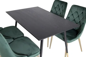 Spisegruppe Venture Home Balisa spisegruppe 120 cm rund med 4 Valera-stoler Svart/GULL/Grønn - Møbler - Bord - Spisegruppe