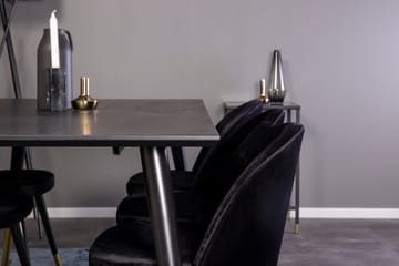 Spisegruppe Venture Home Balisa spisegruppe 180 cm rektangulær med 6 Sedavi-stoler Svart/GULL - Møbler - Bord - Spisegruppe