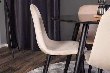 Spisegruppe Venture Home Deandra spisegruppe 100 cm rund med 4 Bennie-stoler Beige/Svart - Møbler - Bord - Spisegruppe
