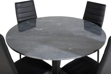 Spisegruppe Venture Home Estelle spisegruppe 106 cm rund med 4 Slim-stoler Svart - Møbler - Bord - Spisegruppe