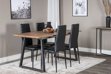 Spisegruppe Venture Home Inca spisegruppe 160 cm rektangulær med 4 Slim-stoler Svart/Natur - Møbler - Bord - Spisegruppe