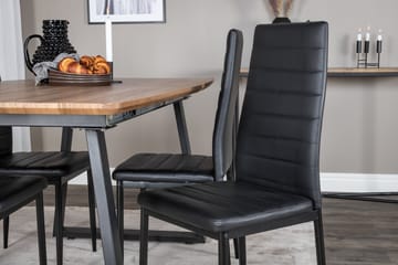 Spisegruppe Venture Home Inca spisegruppe 160 cm rektangulær med 4 Slim-stoler Svart/Natur - Møbler - Bord - Spisegruppe