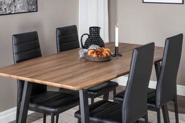 Spisegruppe Venture Home Inca spisegruppe 160 cm rektangulær med 4 Slim-stoler Svart/Natur - Møbler - Bord - Spisegruppe