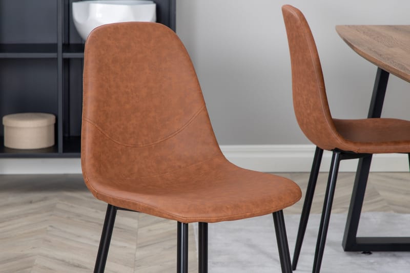 Spisegruppe Venture Home Inca spisegruppe 160 cm rektangulær med 4 Polar-stoler Svart/brun/natur - Møbler - Bord - Spisegruppe