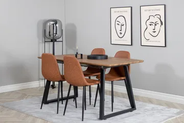Spisegruppe Venture Home Inca spisegruppe 160 cm rektangulær med 4 Polar-stoler Svart/brun/natur - Møbler - Bord - Spisegruppe