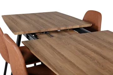 Spisegruppe Venture Home Inca spisegruppe 160 cm rektangulær med 4 Polar-stoler Svart/brun/natur - Møbler - Bord - Spisegruppe