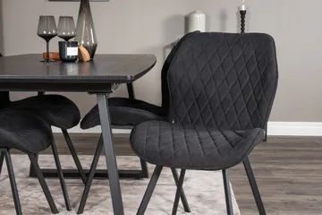 Spisegruppe Venture Home Inca spisegruppe uttrekkbar 160 cm rektangulær med 4 Gemma-stoler Svart - Møbler - Bord - Spisegruppe
