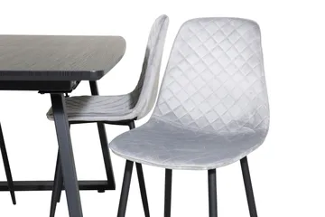 Spisegruppe Venture Home Inca spisegruppe uttrekkbar 160 cm rektangulær med 4 Polar-stoler Svart/grå - Møbler - Bord - Spisegruppe