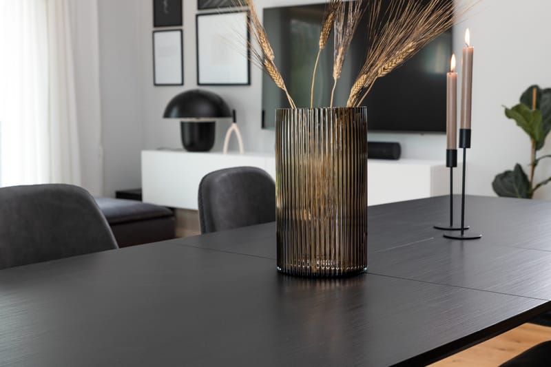 Spisegruppe Venture Home Inca spisegruppe uttrekkbar 160 cm rektangulær med 6 Polar-stoler Svart - Møbler - Bord - Spisegruppe