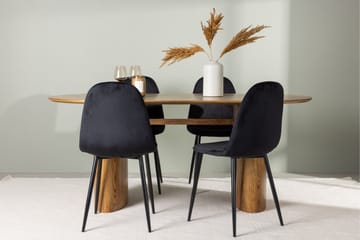 Spisegruppe Venture Home Isolde spisegruppe 180 cm oval med 4 Polar-stoler Svart/Natur - Møbler - Bord - Spisegruppe
